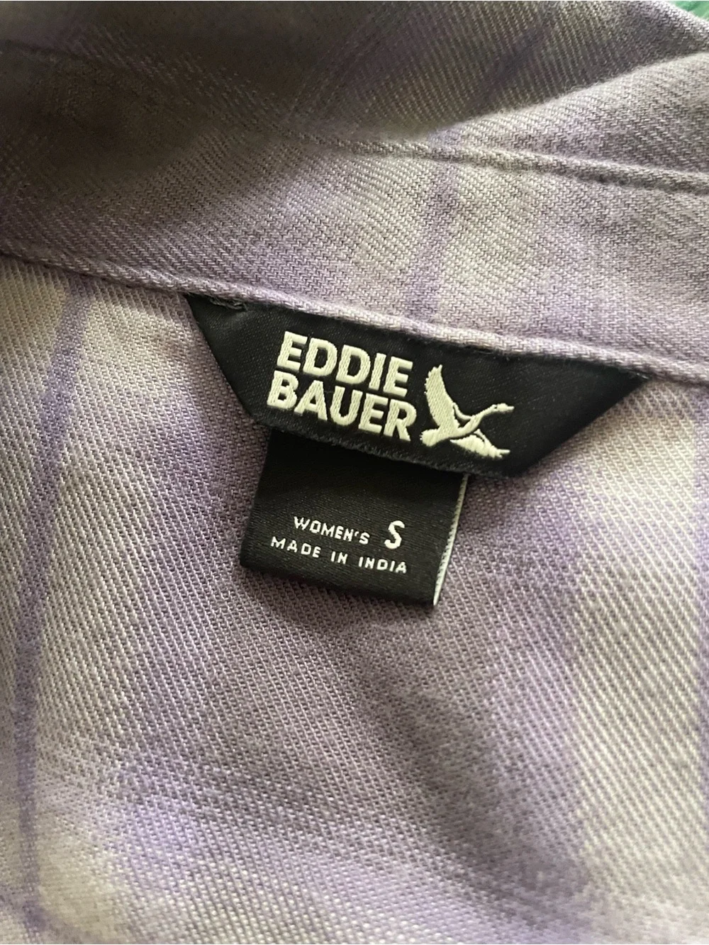 Eddie Bauer Lavender Plaid Button-Up Shirt and shorts pajamas